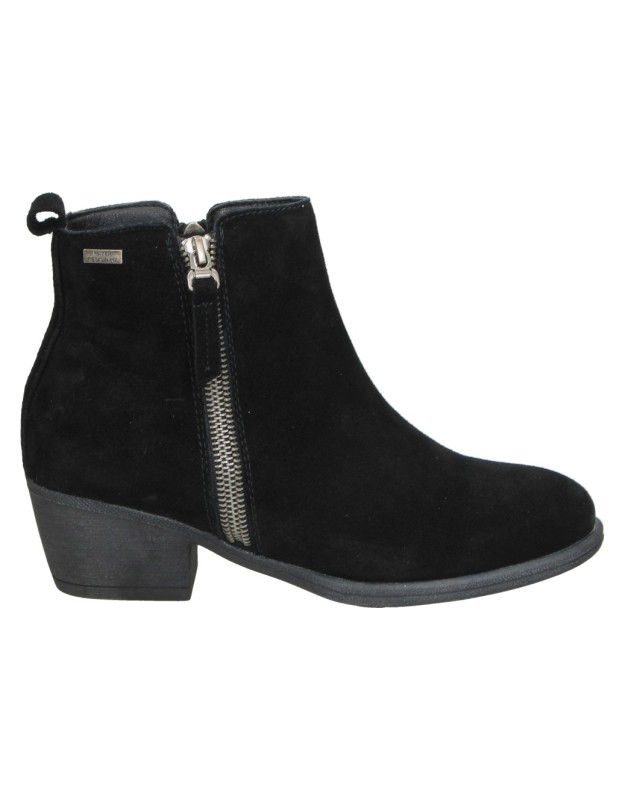 Botines BONAVENTURE de Tacón Bajo para Mujer color Negro con Cremallera B778-1
