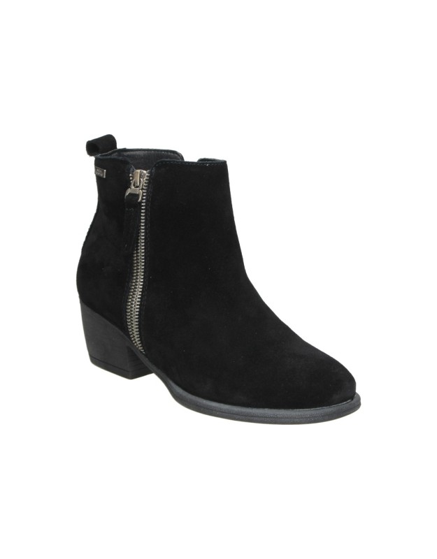 Botines BONAVENTURE de Tacón Bajo para Mujer color Negro con Cremallera B778-1