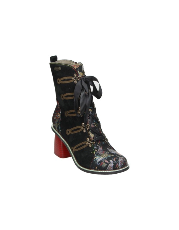 Botines de Tacón LAURA VITA Evcao 01 para Mujer Multicolor con Lazo EVCAO 01