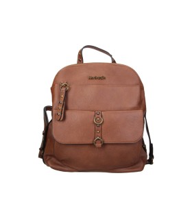 Mochila REFRESH para Mujer color Camel con Bolsillos y Asa Superior 183420