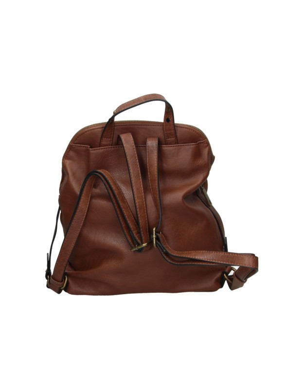 Mochila REFRESH para Mujer color Camel con Bolsillos y Asa Superior 183420