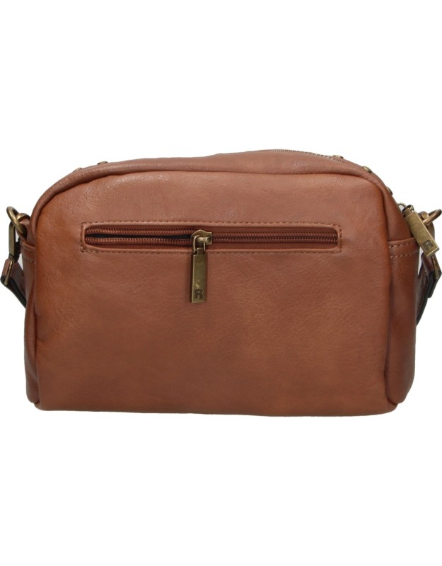 Bolso Bandolera REFRESH para Mujer color Camel con Tachuelas y Bolsillo Frontal 183425