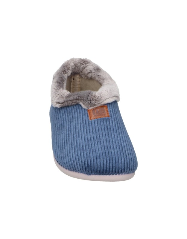 Zapatillas de Casa NORTEÑAS de Pelo para Mujer color Azul 052-19-325