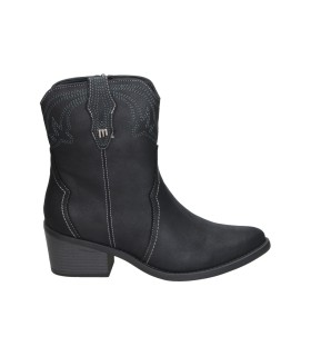 Botines Cowboy MUSTANG MTNG Tanubis con Tacón para Mujer color Negro 54910