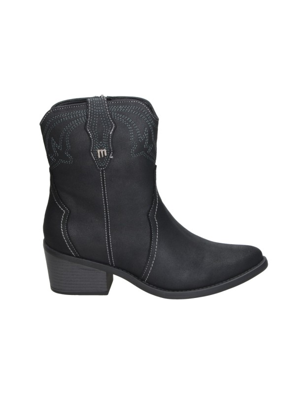 Botines Cowboy MUSTANG MTNG Tanubis con Tacón para Mujer color Negro 54910