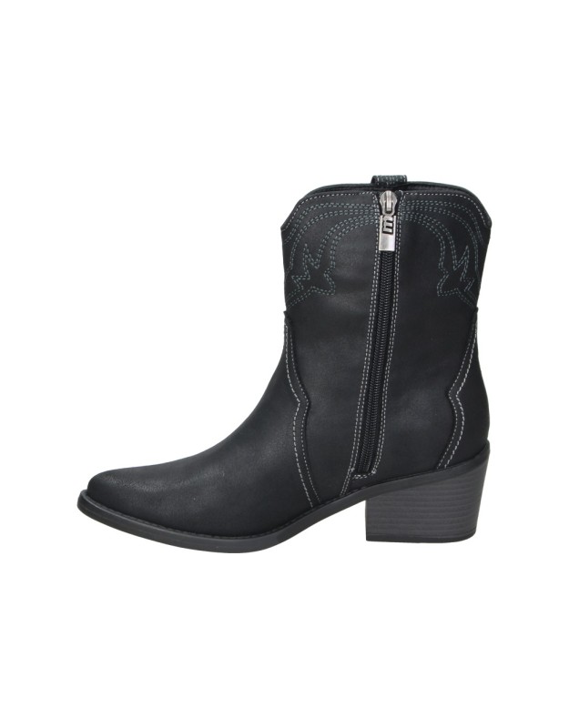 Botines Cowboy MUSTANG MTNG Tanubis con Tacón para Mujer color Negro 54910
