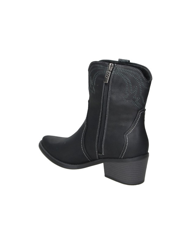 Botines Cowboy MUSTANG MTNG Tanubis con Tacón para Mujer color Negro 54910