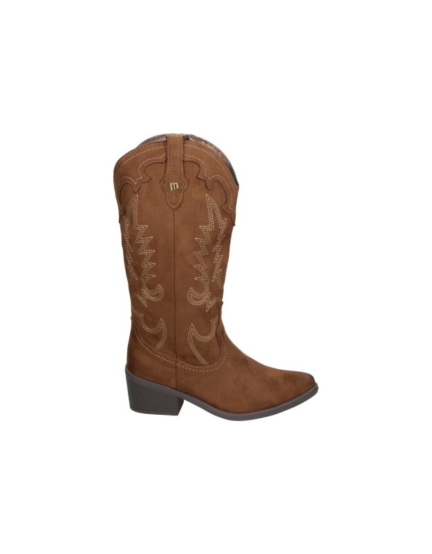 Botas Cowboy MUSTANG MTNG Tanubis con Tacón para Mujer color Camel 55973