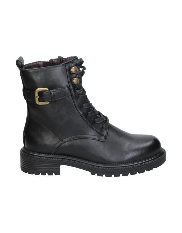Botines Biker MUSTANG MTNG con Cordones y Hebilla para Mujer color Negro 56261