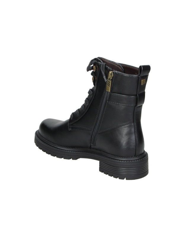 Botines Biker MUSTANG MTNG con Cordones y Hebilla para Mujer color Negro 56261