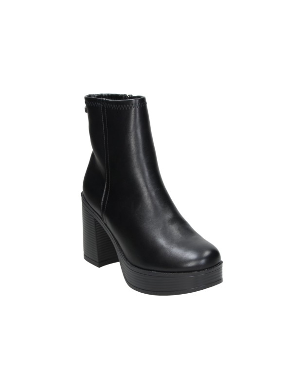 Botines MUSTANG MTNG con Tacón y Plataforma para Mujer color Negro 56353