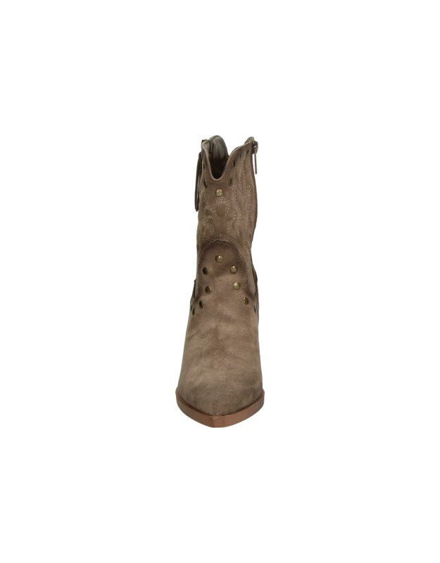 Botines de Tacón XTI para Mujer en Marrón con Tachuelas 146507