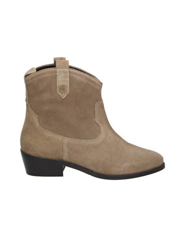 Botines de piel CARMELA 164175 en marrón taupe para mujer