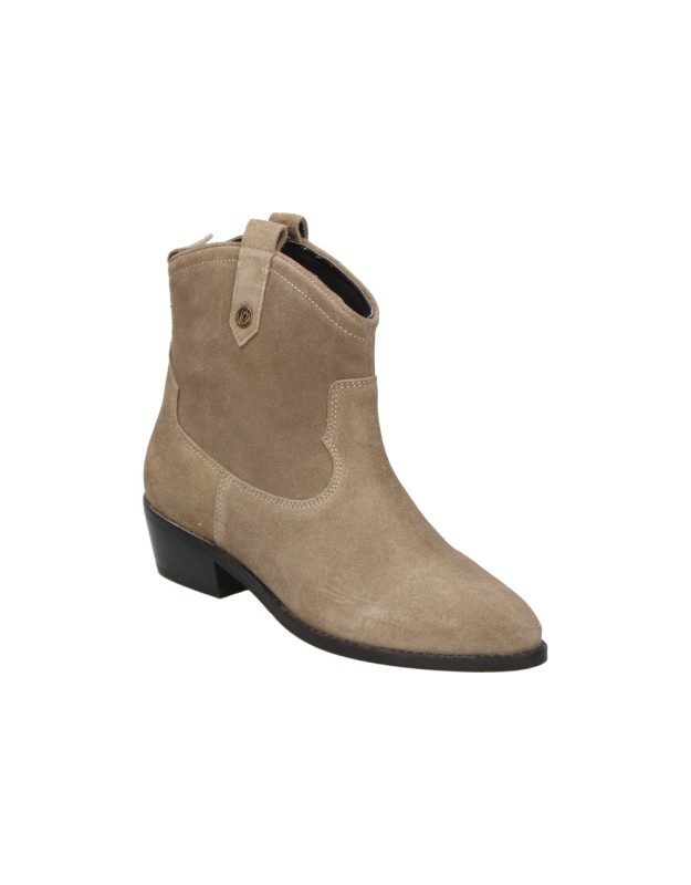 Botines de piel CARMELA 164175 en marrón taupe para mujer
