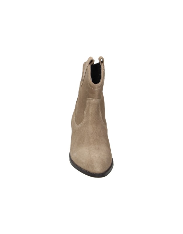 Botines de piel CARMELA 164175 en marrón taupe para mujer