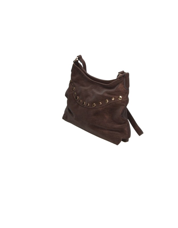 Bolso bandolera con tachuelas LAURA SANZ b C610 en color café