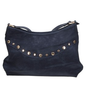Bolso bandolera con tachuelas LAURA SANZ b C610 en azul marino