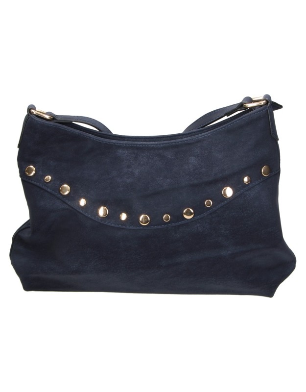 Bolso bandolera con tachuelas LAURA SANZ b C610 en azul marino