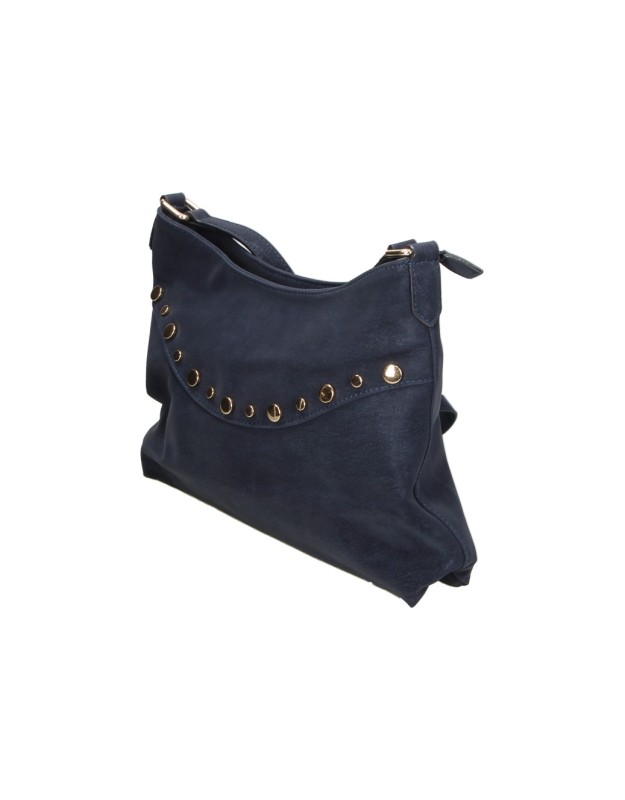 Bolso bandolera con tachuelas LAURA SANZ b C610 en azul marino