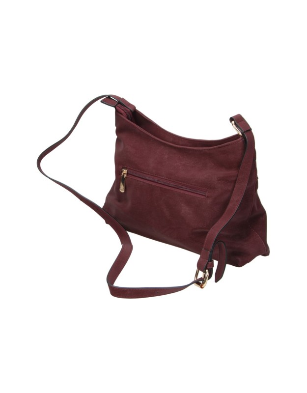 Bolso bandolera con tachuelas LAURA SANZ b C610 en burdeos