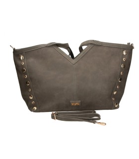 Bolso shopper con tachuelas LAURA SANZ C C381-2 en verde