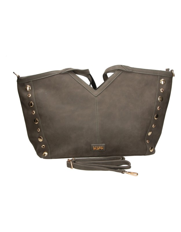 Bolso shopper con tachuelas LAURA SANZ C C381-2 en verde