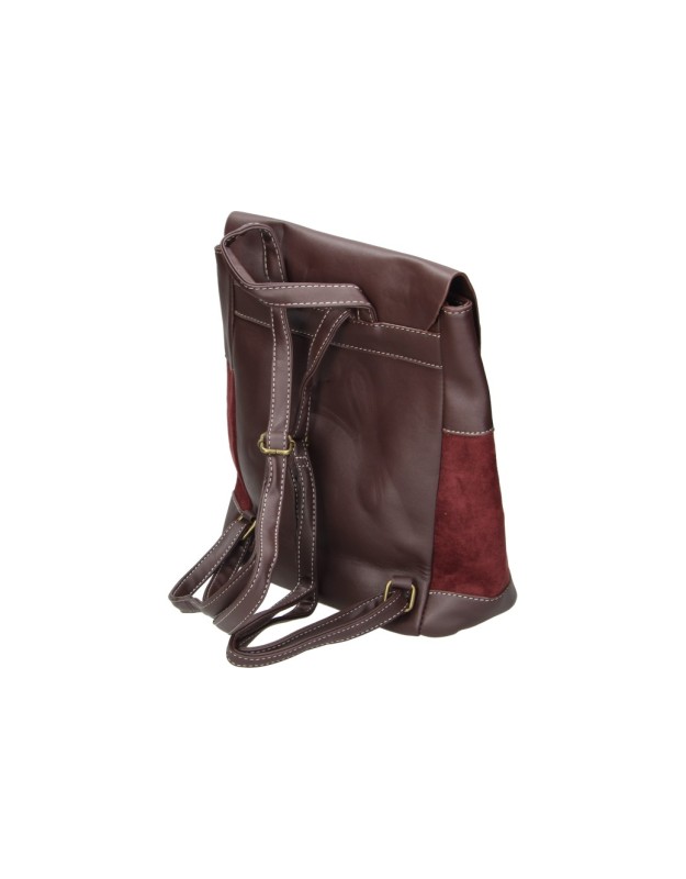 Mochila con solapa LAURA SANZ M DLX260391 en burdeos