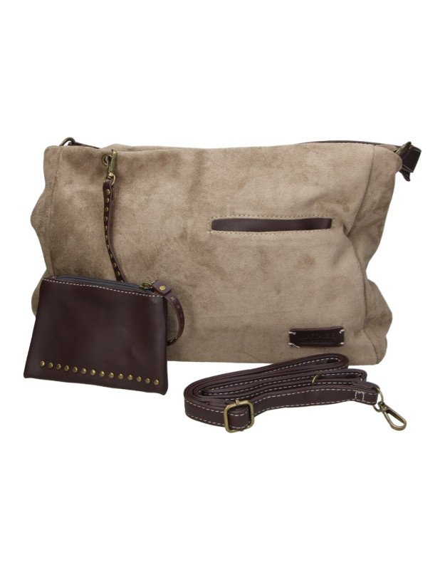 Bolso bandolera LAURA SANZ M DLX260468 en beige para mujer