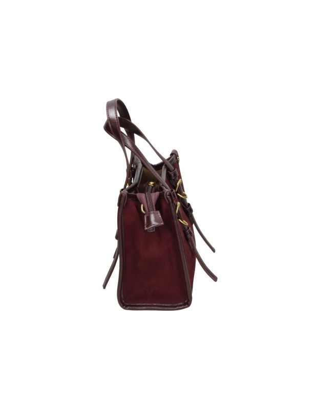 Bolso con asas LAURA SANZ R S6368 en burdeos para mujer