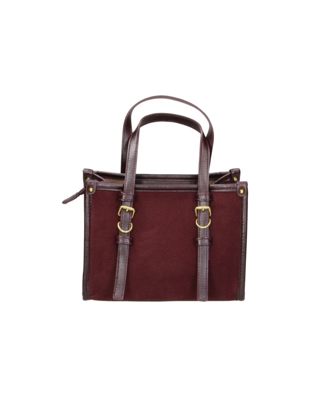 Bolso con asas LAURA SANZ R S6368 en burdeos para mujer