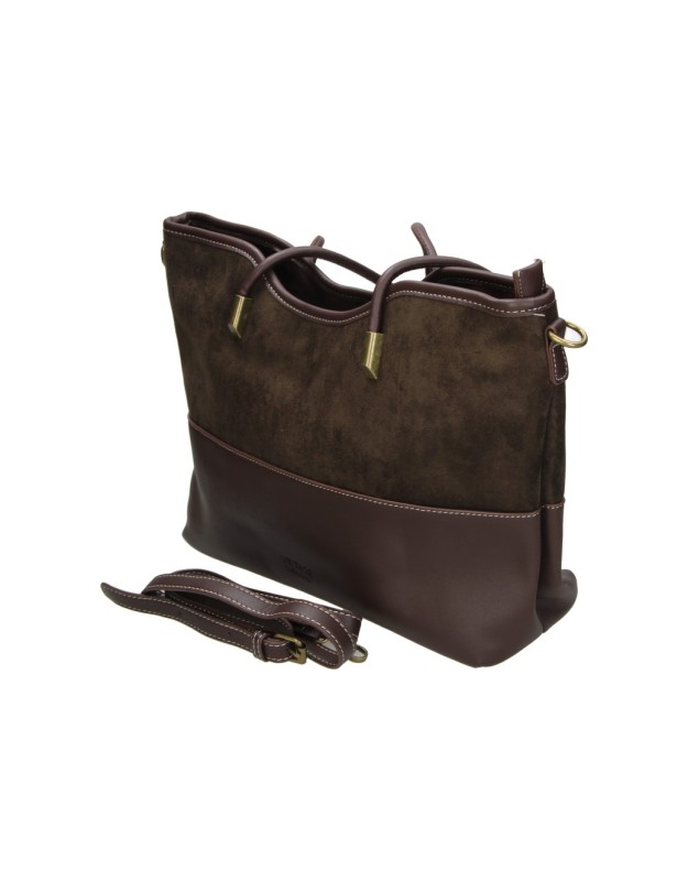 Bolso shopper LAURA SANZ M DLX260389 en color café
