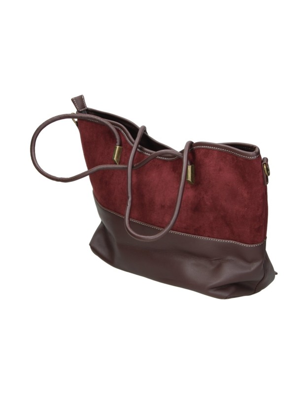 Bolso shopper LAURA SANZ M DLX260389 en color burdeos