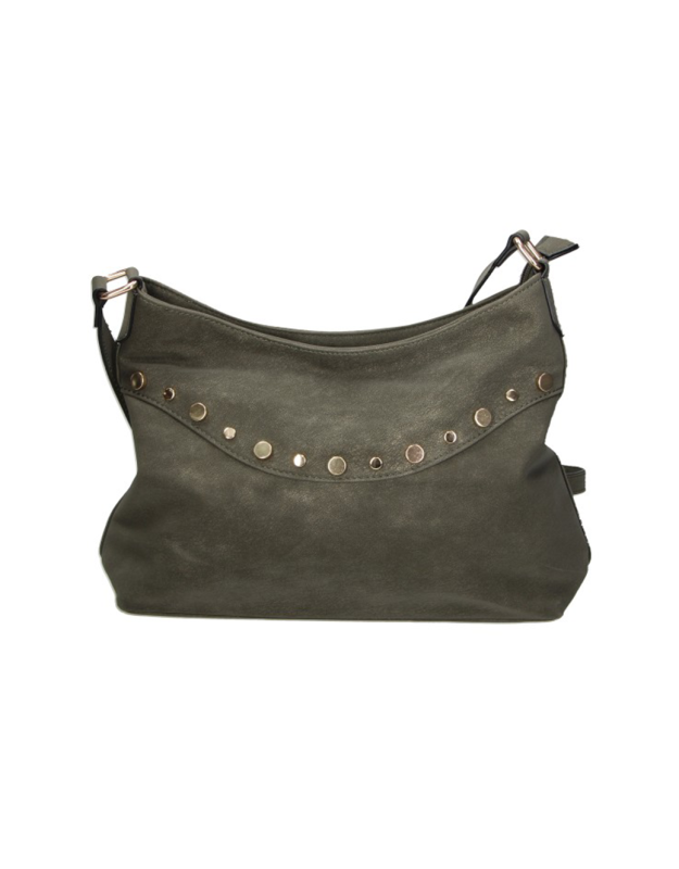 Bolso bandolera con tachuelas LAURA SANZ b C610 en verde