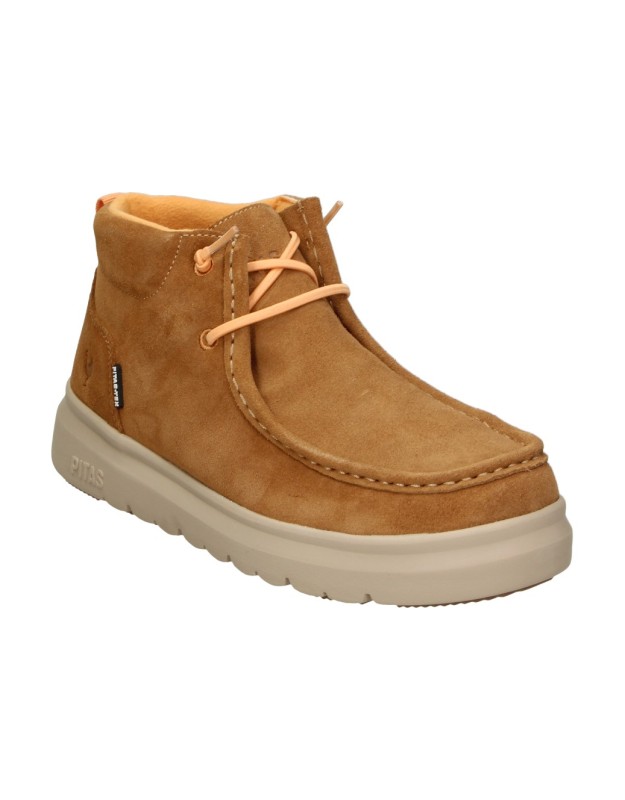Botines PITAS para Mujer color Camel y cordones Naranjas paris 87