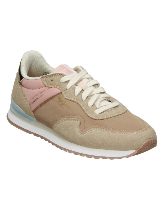 Zapatillas PEPE JEANS Combined Running para Mujer en Beige y Rosa pgs400030-855