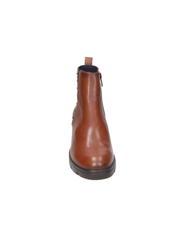 Botines FLUCHOS de Piel con Tacón para Mujer color Marrón F2109
