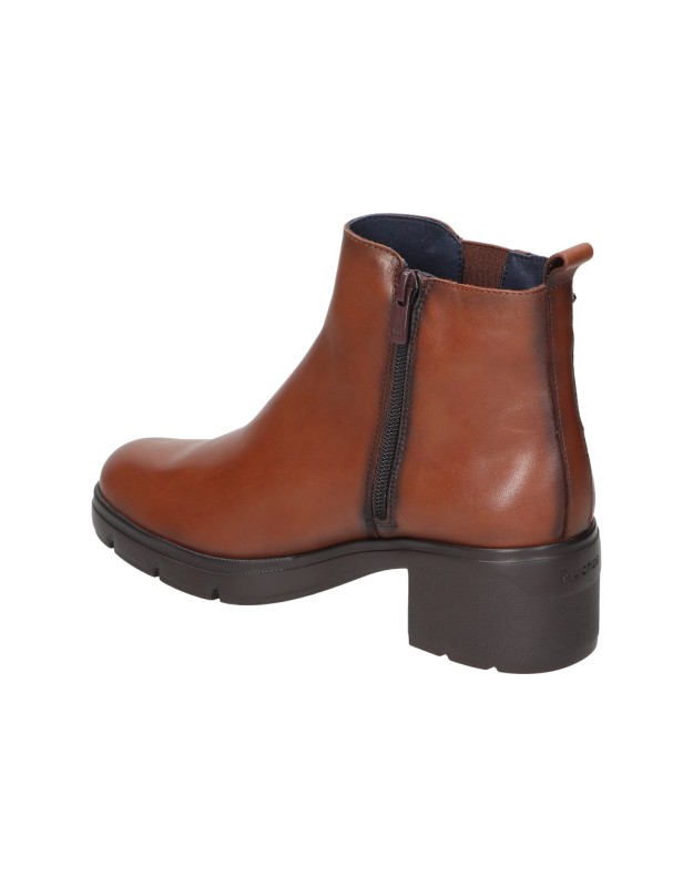 Botines de piel con tacón FLUCHOS Fugaz marrones para Mujer F2109