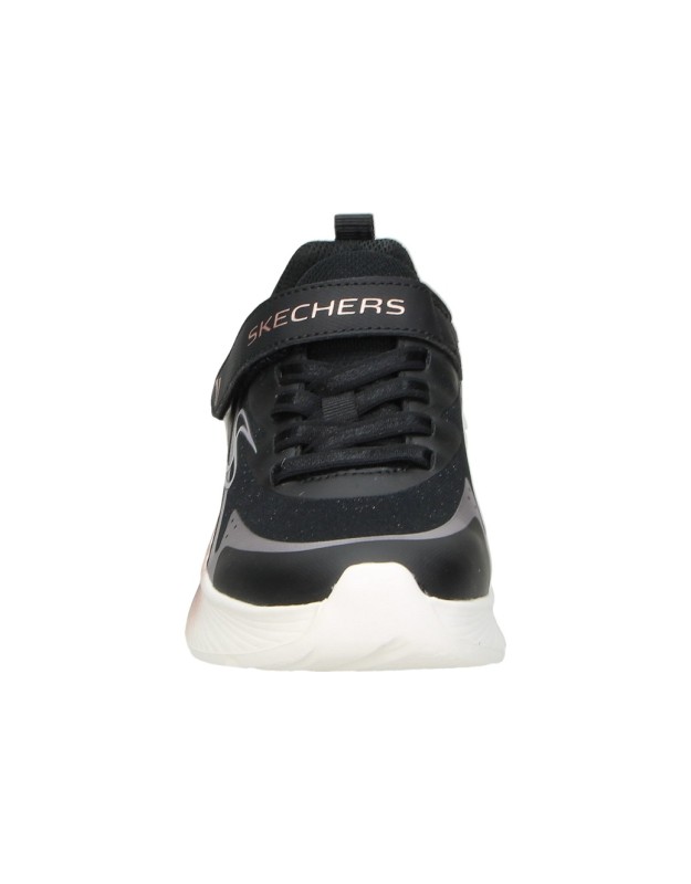 Zapatillas SKECHERS Tide Tech Coastlite con Velcro para Niña color Negro y Rose Gold 304054L-BKRG
