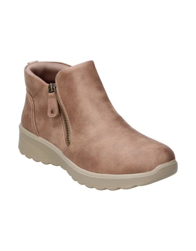 Botines SKECHERS Vegan para Mujer con Cremallera Taupe 158952-MUSH