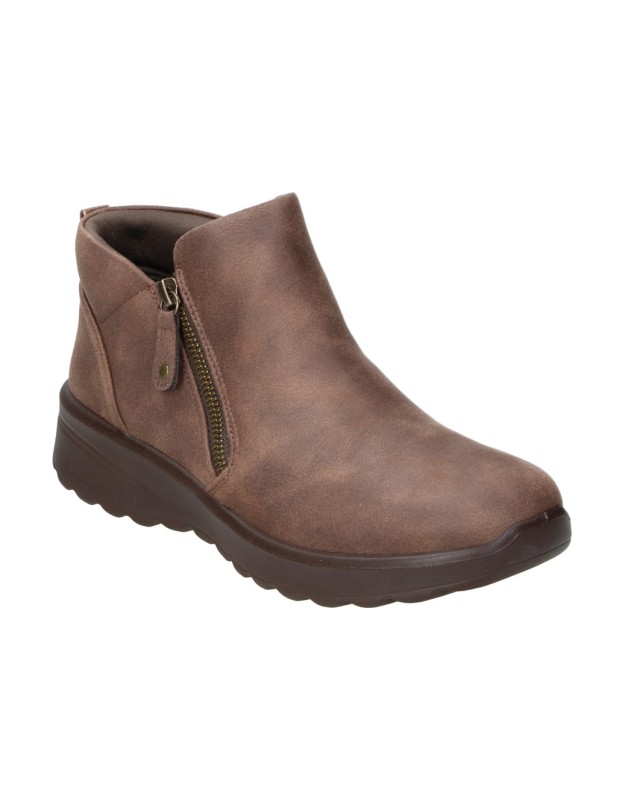 Botines SKECHERS Vegan para Mujer con Cremallera Marrón 158952-choc