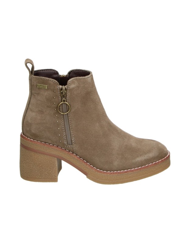 Botines BONAVENTURE con Tacón Efecto Ante para Mujer color Taupe B773-5