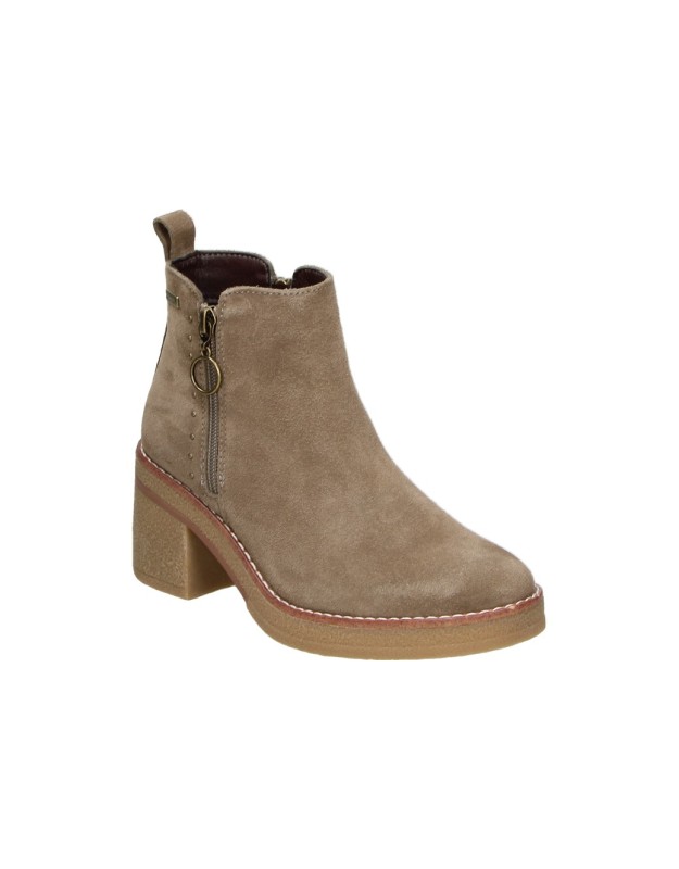 Botines BONAVENTURE con Tacón Efecto Ante para Mujer color Taupe B773-5