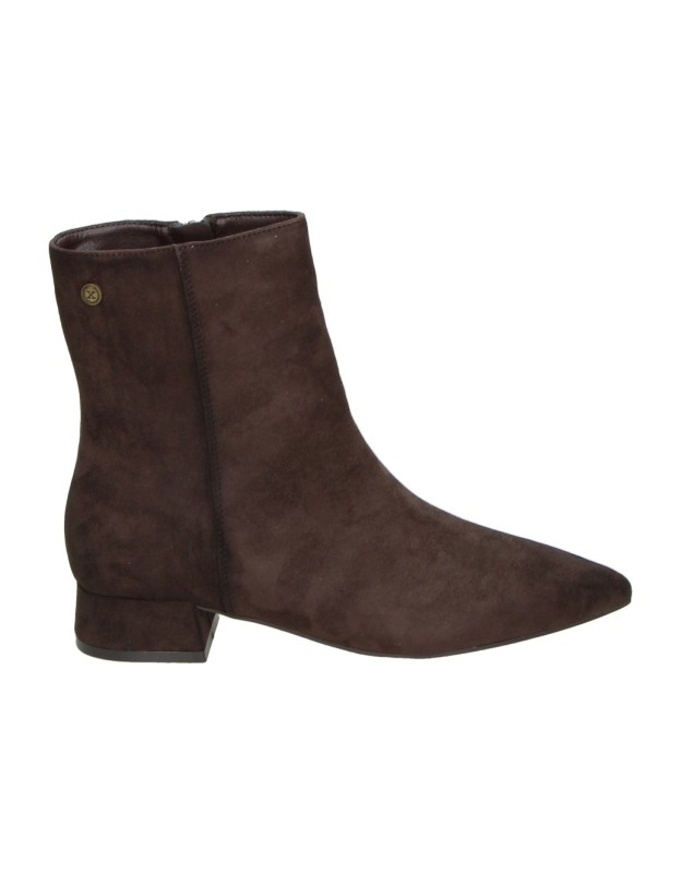 Botines XTI de Tacón Bajo con Punta Fina para Mujer color Marrón 146514