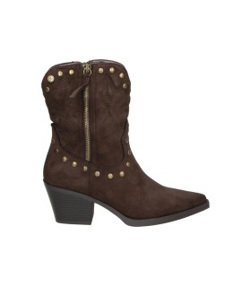 Botines Cowboy XTI con Tachueas para Mujer en Marrón 146507
