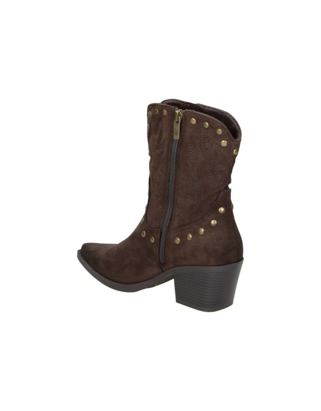 Botines Cowboy XTI con Tachueas para Mujer en Marrón 146507