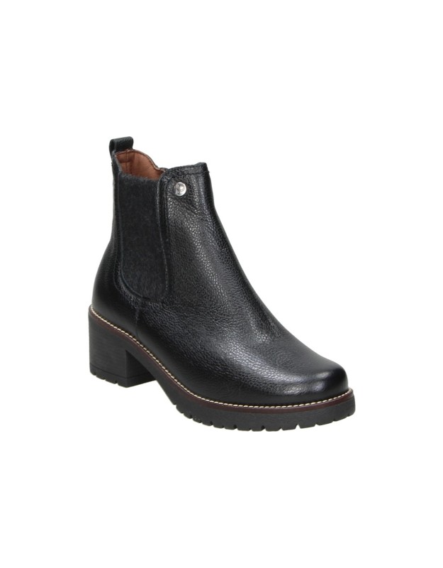 Botines con tacón de Piel PITILLOS para Mujer en Color Negro 20523