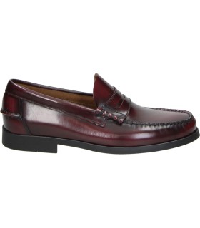 Mocasines de piel SOLOVI 14026 burdeos para hombre