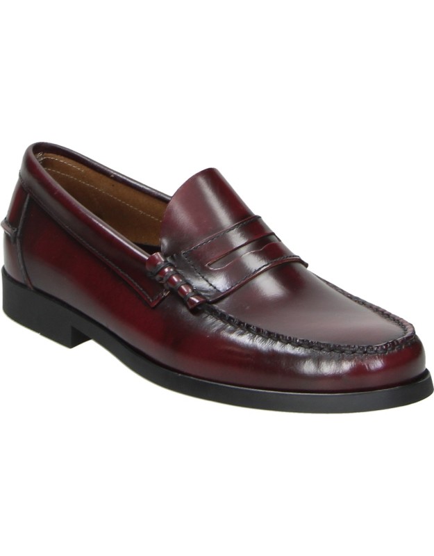 Mocasines de piel SOLOVI 14026 burdeos para hombre