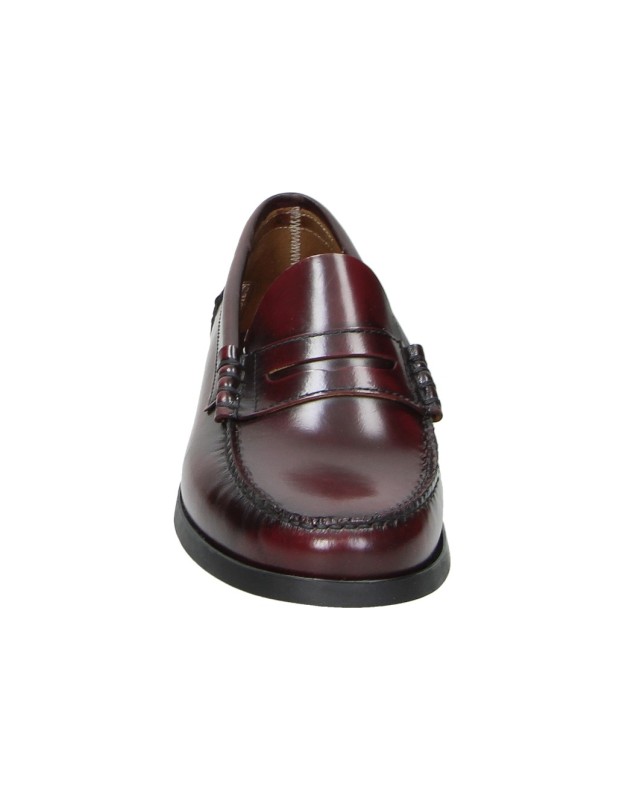 Mocasines de piel SOLOVI 14026 burdeos para hombre