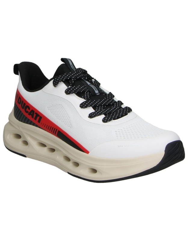 Zapatillas DUCATI Airlift para Hombre en Blanco y Detalles en Rojo, Beige y Negro